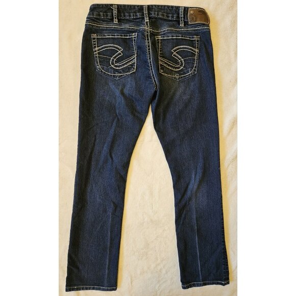 Silver Jeans Co Berkley Womens 31x34 Blue Thick White Stitching Lowrise - Picture 5 of 14